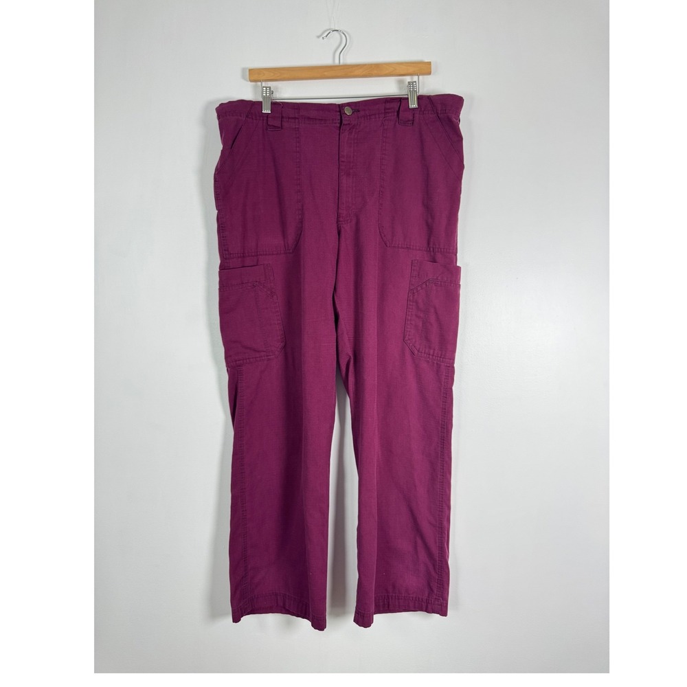 Gorpcore Carhartt Mens‎ LG Cargo Pants Plum Purple Ripstop Workwear Straight Leg